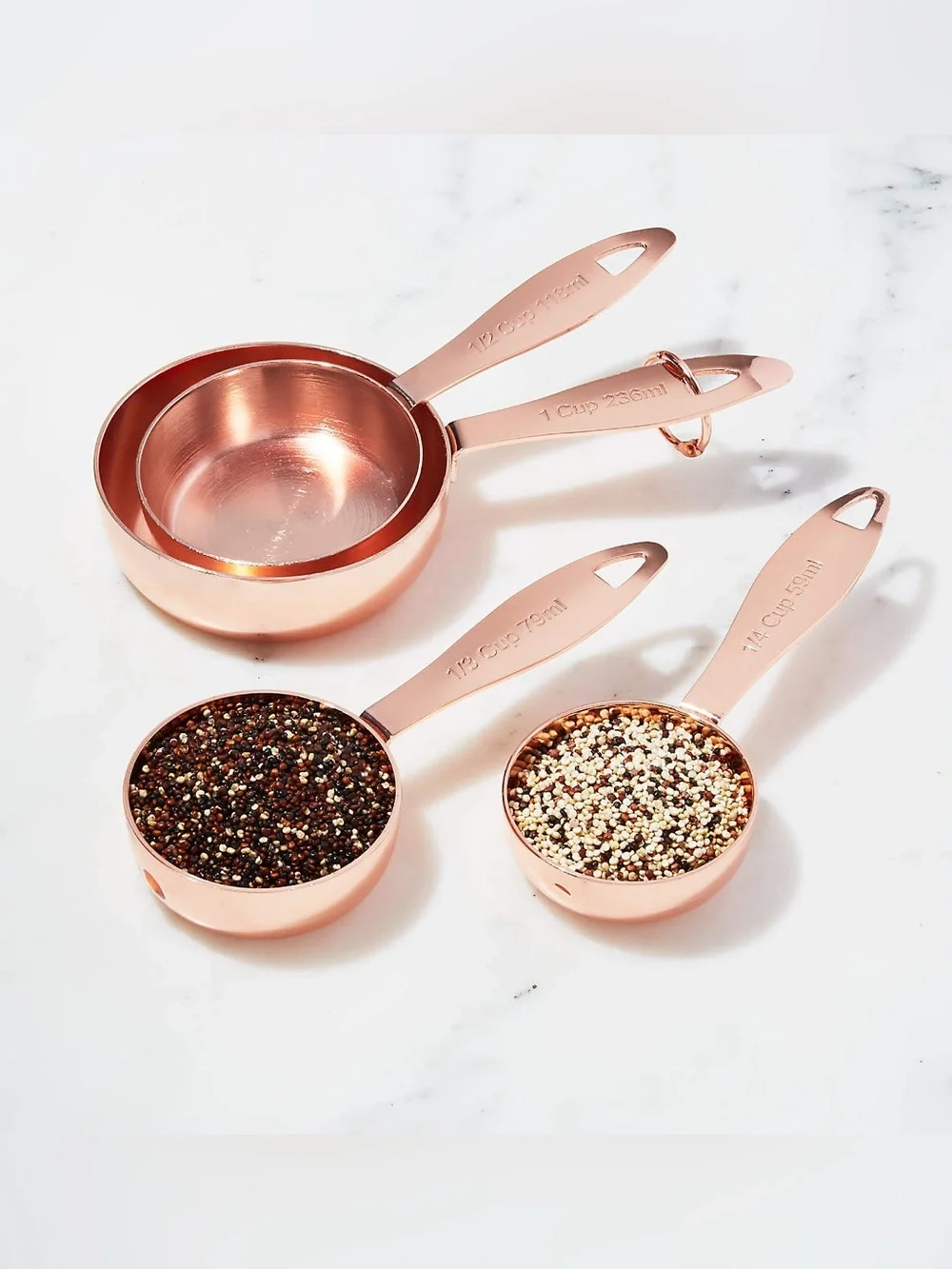 Crate & Barrel Copper Measuring Cups, Set of 4